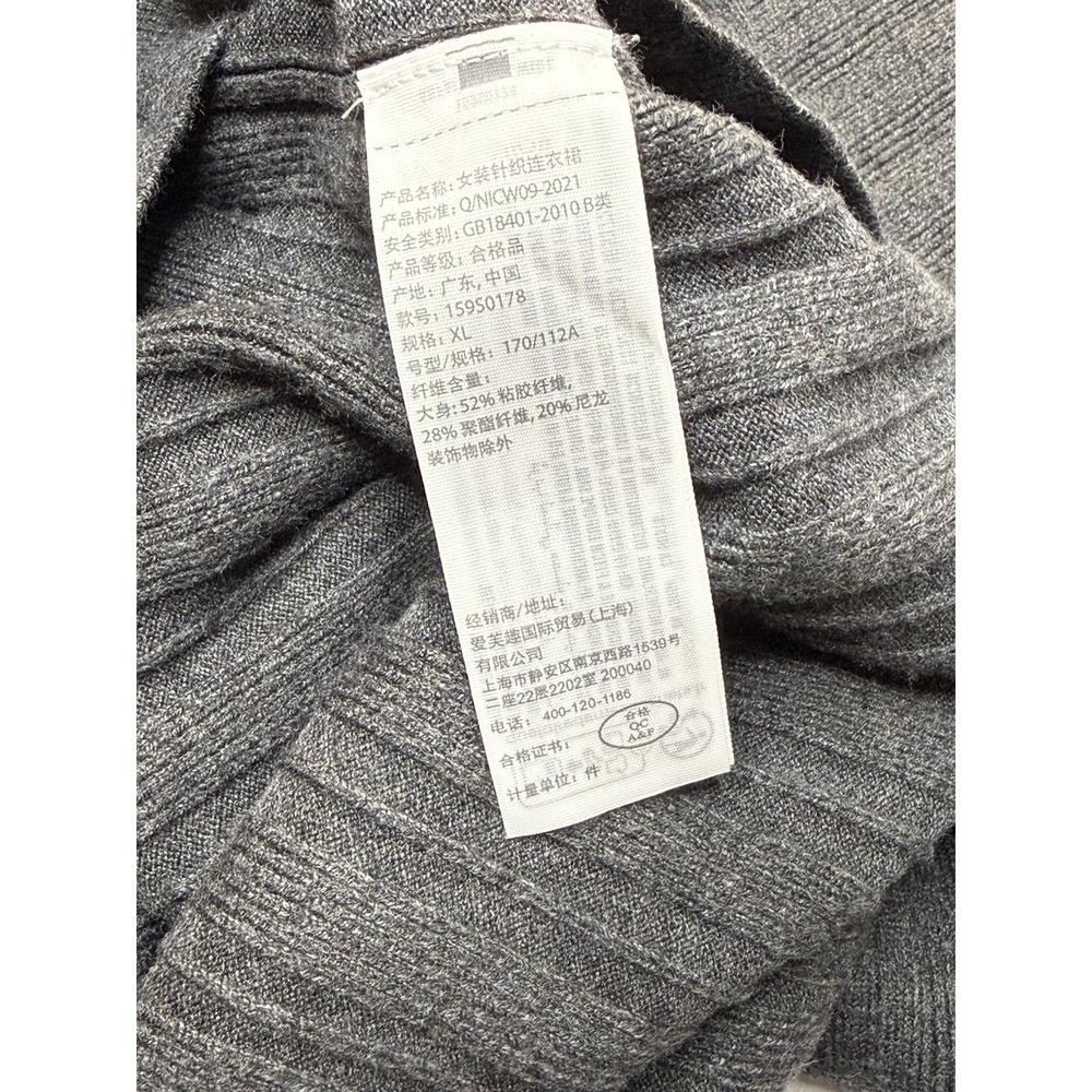Abercrombie & Fitch‎ Mock Neck Sweater Dress Charcoal Gray Size XL Ribbed Y2K - Picture 5 of 8